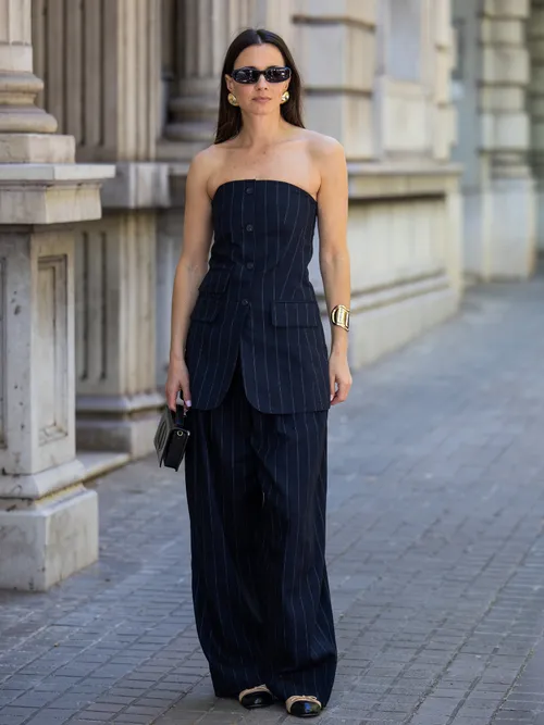 A guest wears a top and pants from The Frankie Shop