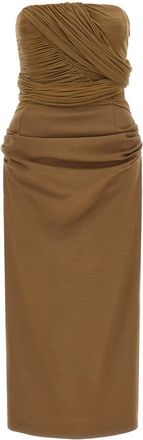 Magda Butrym Kleedjes, Dames, Bruin, S, Wol, 28 Midi Jurk
