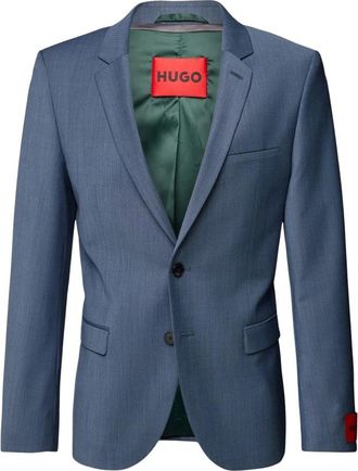 HUGO BOSS Heren, Jassen, Blauw, Maat: XS Leer