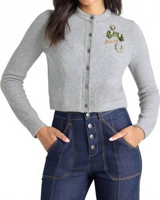 Cinq &agrave; Sept Allura Cardigan In Light Heather Grey Clear