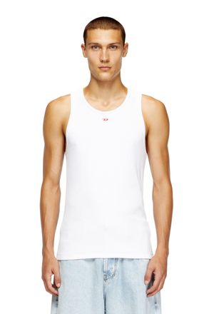 Diesel Tank top with mini D logo patch - T-Shirts - Man - White