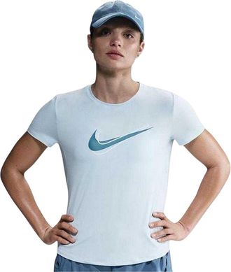 Nike Dames Swoosh Dri-FIT T-Shirt (Blauwe Tint)