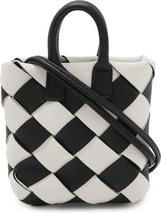 Bottega Veneta Black White Leather Pouch (Pre-Owned)