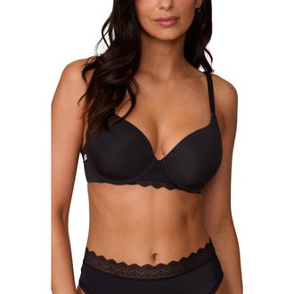 Harper Wilde Base Lace T-Shirt Bra in Black at Nordstrom, Size 32A