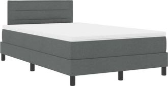 vidaXL Vidaxl - Cama Box Spring Con Colch&oacute;n Gris Oscuro 120 X 190 Cm Tela