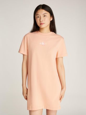 Calvin Klein Jeans Shirtkleid CALVIN KLEIN JEANS GRADIENT MONOLOGO TEE DRESS, Damen, Gr. XS (34), N-Gr, orange (dusty coral), Jersey, Obermaterial: 95% Baumwolle, 5% Ela