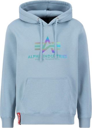 Alpha Industries Alpha Industries Mens Basic Rainbow Reflective Print Hoodie - Blue - Size X-Large