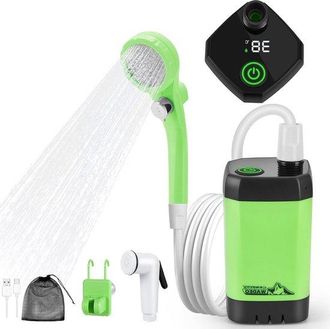 No Brand Ducha Port&aacute;til Mejorada: Ducha De Camping Con Bater&iacute;a Recargable, Dise&ntilde;o De Fondo Sumergible Y Pantalla Digital Inteligente
