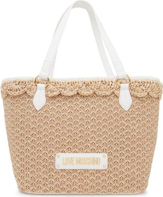 Moschino Rafia draagtas met logo-label