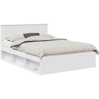 vidaXL Bed Frame with Headboard White 150 x 200 cm Engineered wood vidaXL