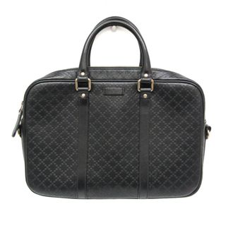 Gucci Bright Convertible Diamante Leather Black Leather Briefcase Bag (Pre-Owned)