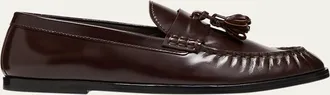 The Row Calfskin Tassel Boyfriend Loafers
