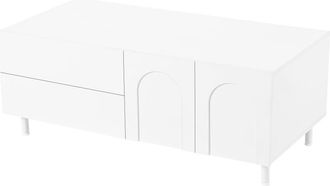 Urban Meuble Mesa de centro blanca rectangular con motivo de arco
