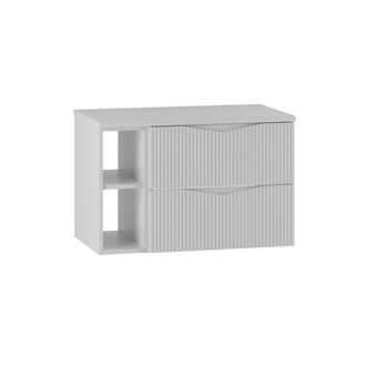 Petits Meubles Mueble bajo lavabo 2 compartimientos encimera estratificado Blanco