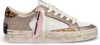 Crime London SK8 Deluxe Animalier Sneaker - Dames - Sneakers - Wit - 36 EU - Leer - Schoenen