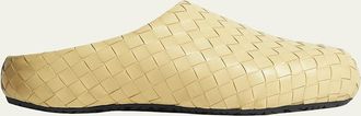 Bottega Veneta Mens Klog Intrecciato Leather Mules