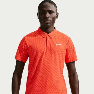 Nike Mens Court Slam Dri-FIT ADV Tennis Polo in Orange | IB1020-842