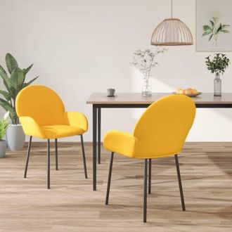 Nova Sillas De Comedor 2 Unidades Terciopelo Amarillo Vidaxl