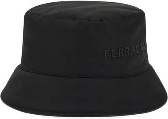 Ferragamo embroidered-logo bucket hat - men - Polyurethane/Polyamide/Polyacrylic - 59 - Black