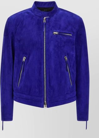Tom Ford biker jacket suede finish chest pocket