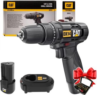 CAT Destornillador Inal&aacute;mbrico De 12 V, Par De Apriete De 30 Nm, Dx14 Cat, 1 Bater&iacute;a De 2,0 Ah Con Led