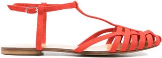Anna F. 512 T-bar sandals - women - Calf Suede/Calf Leather/Leather - 40 - Orange