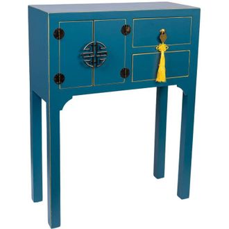 Wanderlust Deco Recibidor De Madera De 2 Cajones Y 2 Puertas 63x26x83h Cm