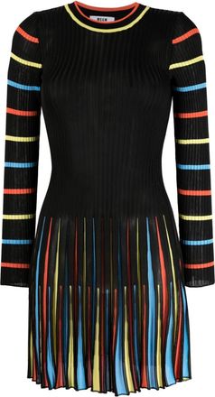 Msgm long-sleeve stretched dress - women - Viscose - S - Black