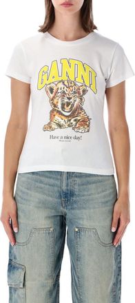 Ganni White Graphic T-Shirt