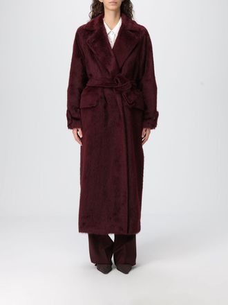 Max Mara Fur Coat MAX MARA Woman color Burgundy