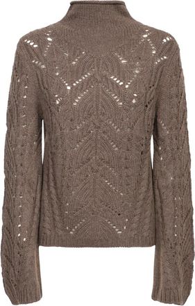 Loulou Studio Gustavia Turtleneck Sweater - Dames - Coltruien - Beige - M - Wol - Truien & Vesten