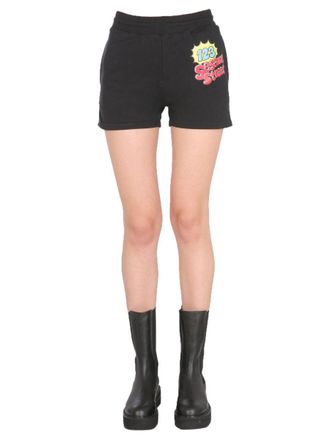 Moschino Cotton Sweat Jogger Shorts - Black