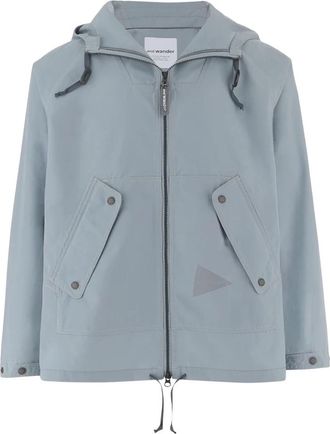 And Wander Nylon jack met logo - Heren - Jassen - Blauw - Maat: L Nylon