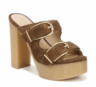 Veronica Beard Womens Garrick Platform Slide Sandals In Mocha Brown Suede