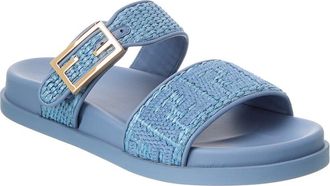 Fendi Fendi Feel Raffia & Leather Sandal