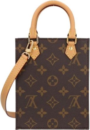 Louis Vuitton Pre-owned Petit SAC Plat Schoudertas - Dames - Vintage Mini Tas - Bruin - ONE Size - Leer - Vintage