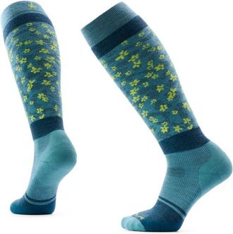 Smartwool Snowboard TC Wild Blossom OTC Skisocken f&uuml;r Damen | blau