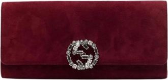 Gucci Pre-owned Suede Clutch - Dames - Vintage Clutch - Rood - ONE Size - Leer - Vintage