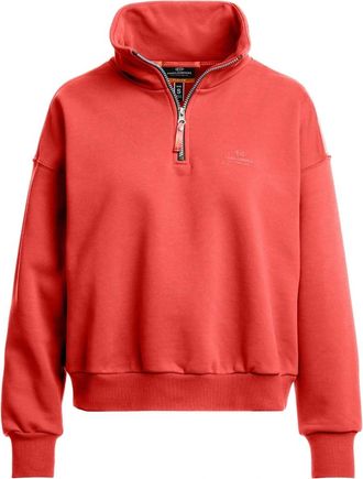 Parajumpers Womens Parajumpers Zendaya Cherry Red Half Zip Sweatshirt - Size: 10/8