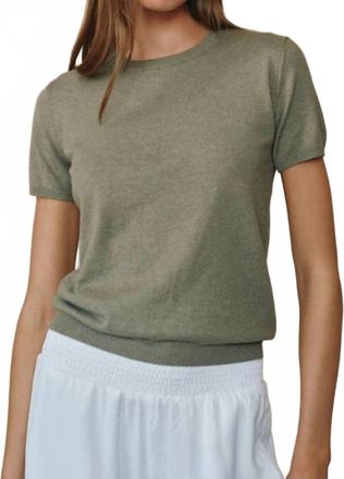 Bella Dahl Short Sleeve Crew Neck Top In Fernwood