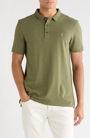 AllSaints Form Cotton Polo in Eden Green at Nordstrom Rack, Size Xx-Large