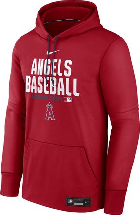 Nike Mens Los Angeles Angels Authentic Collection Nike Therma MLB Pullover Hoodie in Red | NAC3036NANG-RMG