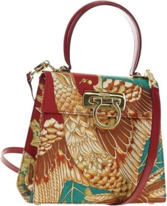 Ferragamo Pre-owned Hand Bag - Dames - Vintage Handtas - Veelkleurig - ONE Size - Leer - Vintage