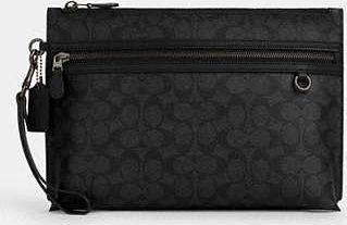 Coach Mens Carry All Pouch in Black | PVC