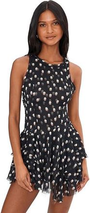 Free People Raven Printed Mini Dress Womens Dress Night Combo : LG (Womens 12-14), Polyester