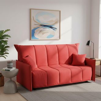 Dmora Sofa Cama Allyson, Sof&aacute; De 3 Plazas, 100% Made In Italy, Sof&aacute; De Sal&oacute;n Con Apertura Trolley Con Apertura Trolley, En Tela Acolchada, Con Reposabrazos 