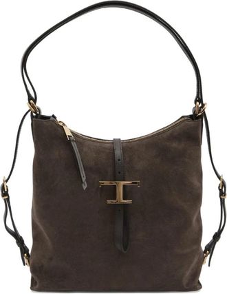 Tod's Stijlvolle Schoudertas - Dames - Schoudertassen - Bruin - ONE Size - Su&egrave;de - Tassen