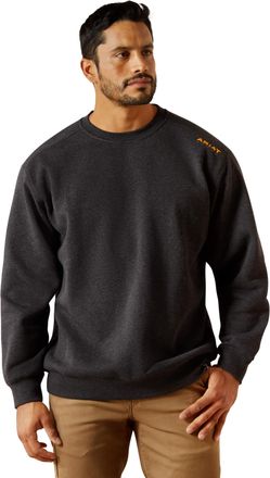 Ariat Mens Rebar Lightweight Sweatshirt Long Sleeve in Charcoal Heather, Size X-Large, by Ariat