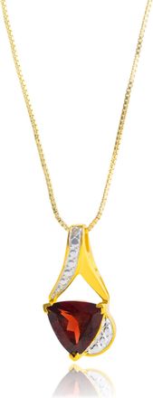 MAX + STONE 14k Yellow Gold Plated 8mm Cushion Cut Birthstone Solitaire Pendant Necklace