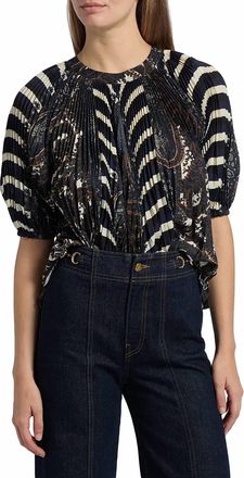 Ulla Johnson Dafne Pleated Blouse In Eclipse